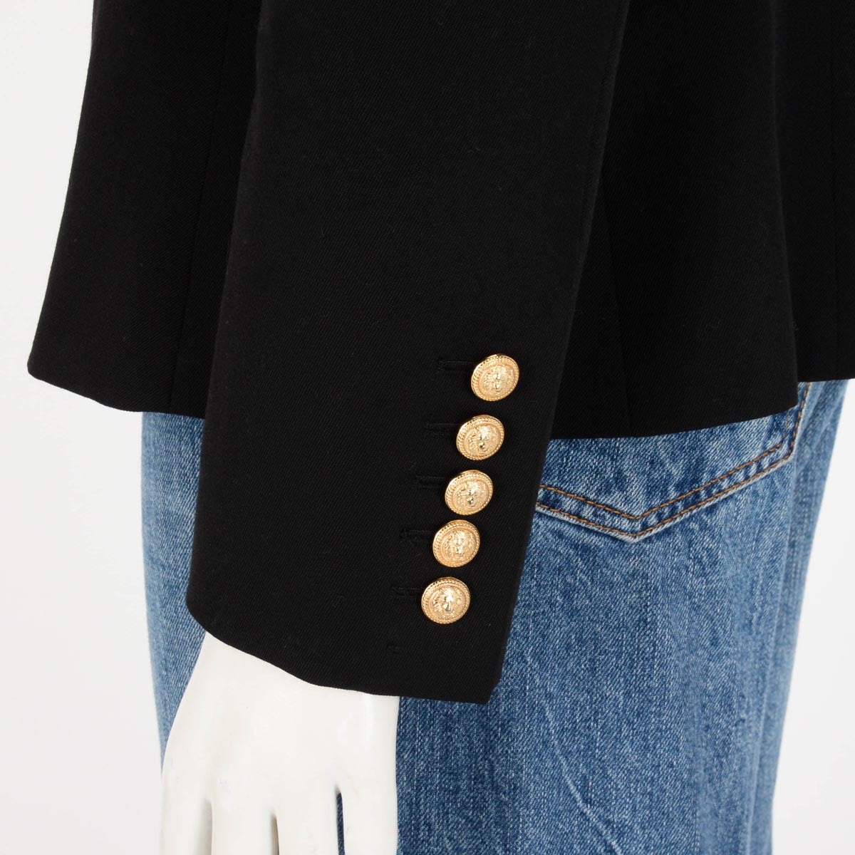 Balmain Black Wool Twill Classic DB Blazer FR 44