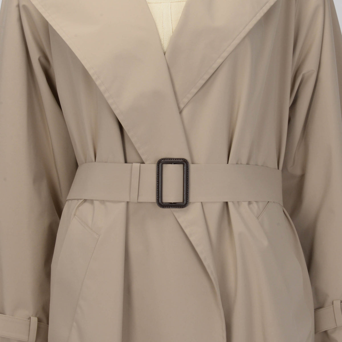 Max Mara Weekend Sand Water-Repellent Cotton Fatto Trench Coat IT 40