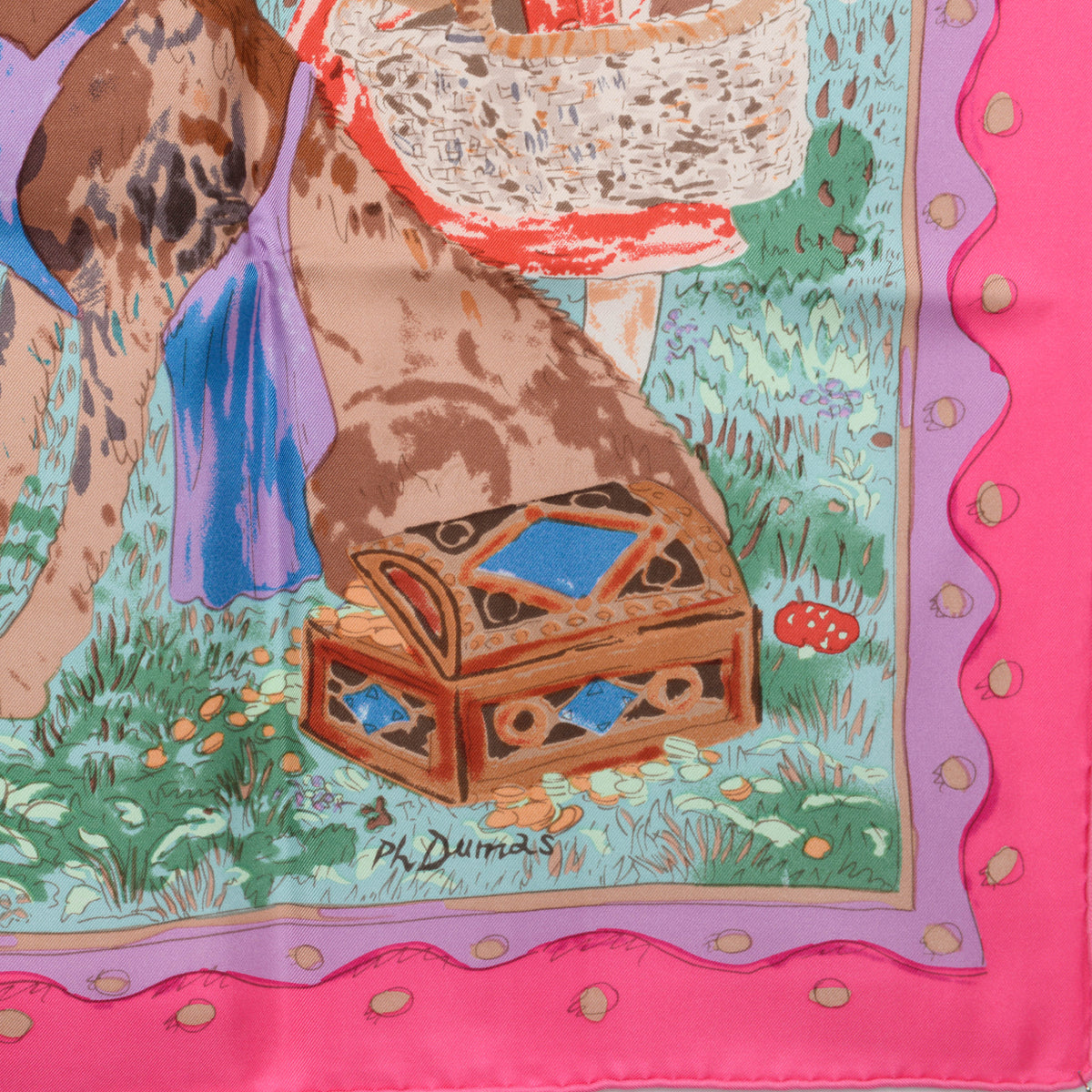 Hermes Pourpre Silk Fairytales Scarf