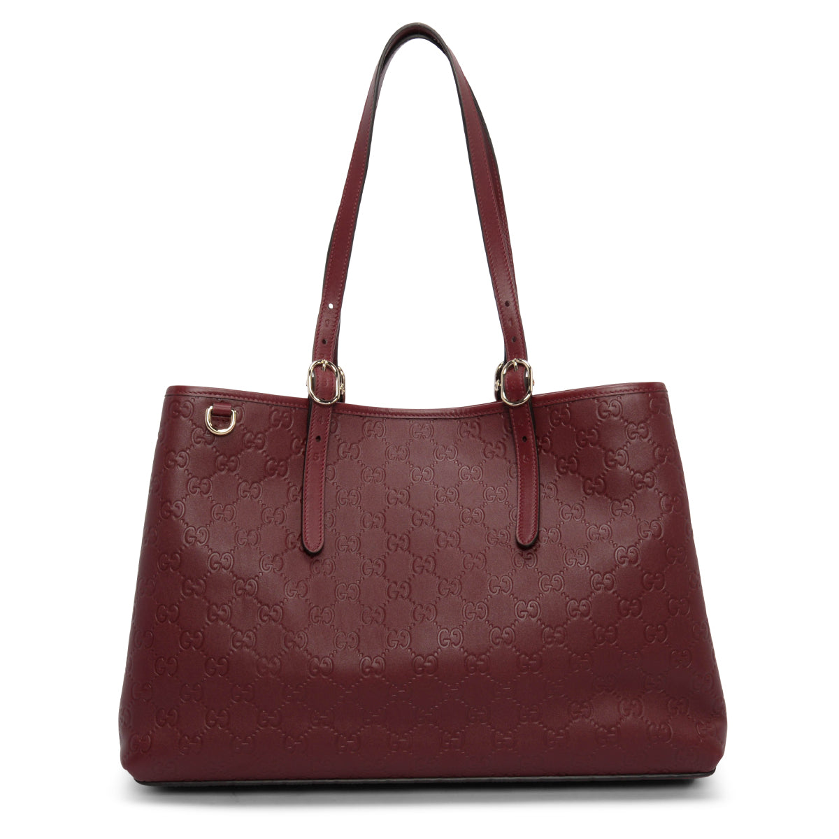 Gucci Rosso Ancora Calfskin GG Embossed Large Tote