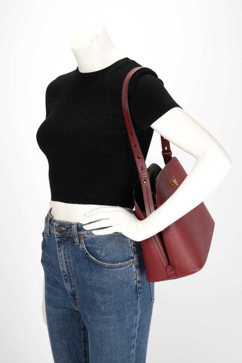 Prada Cerise Saffiano Matinee Bag