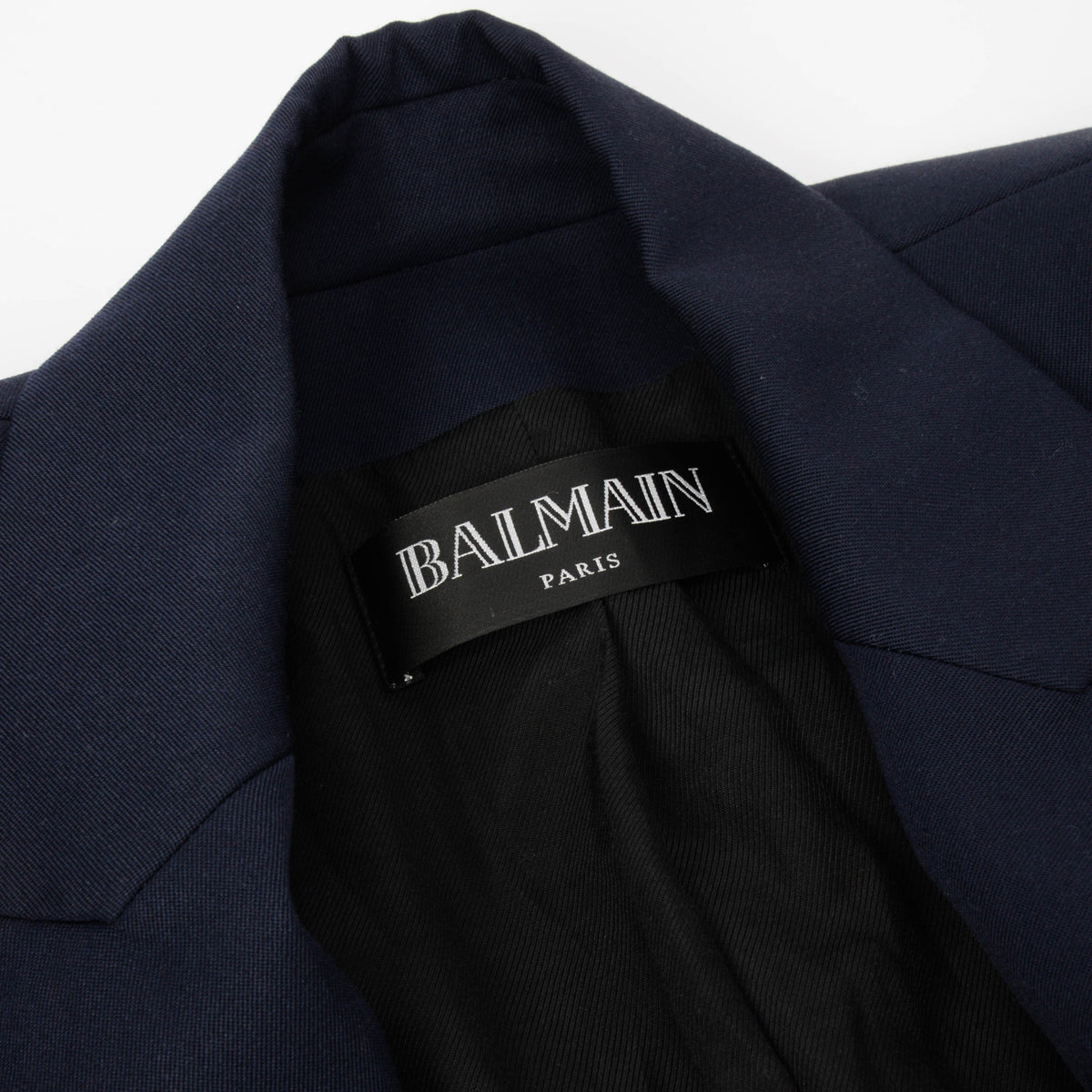 Balmain Navy Wool Classic DB Blazer FR 40