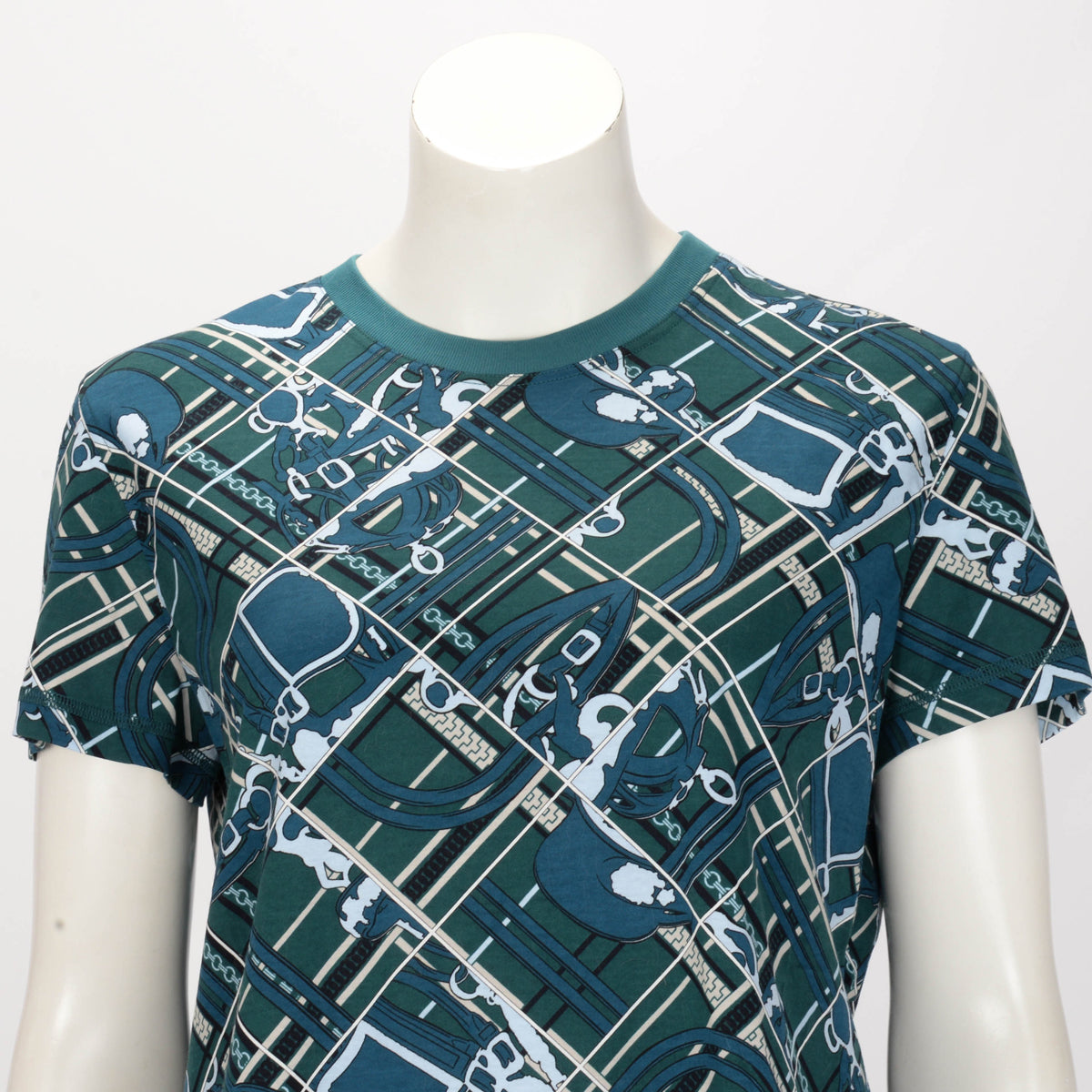 Hermes Green Cotton Brides de Gala T-Shirt FR 42