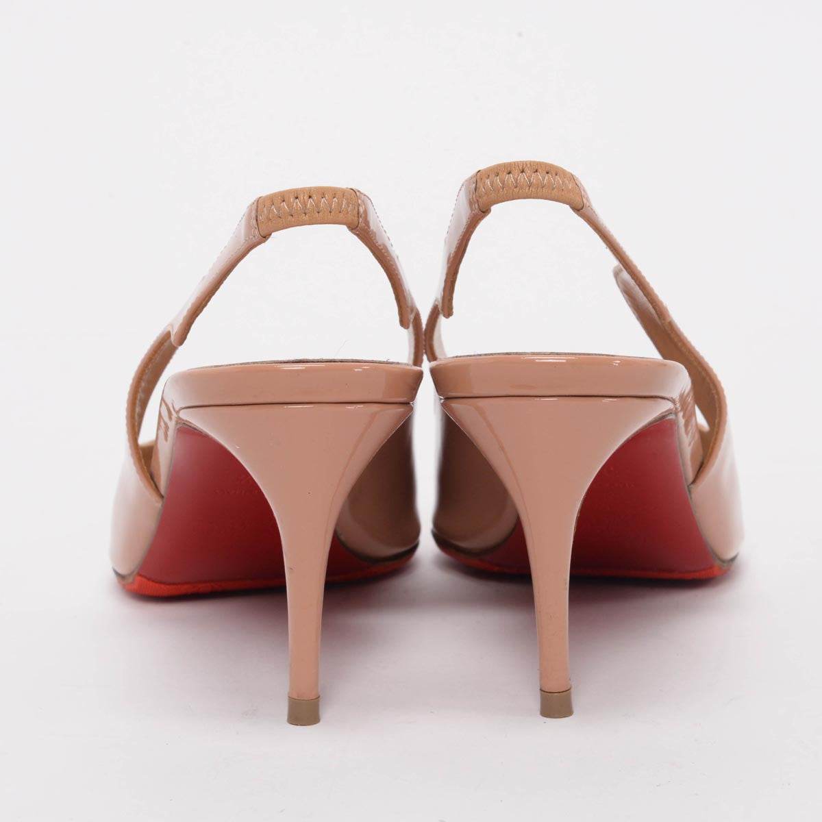 Christian Louboutin Beige Patent Hot Chick Sling 70 Pumps