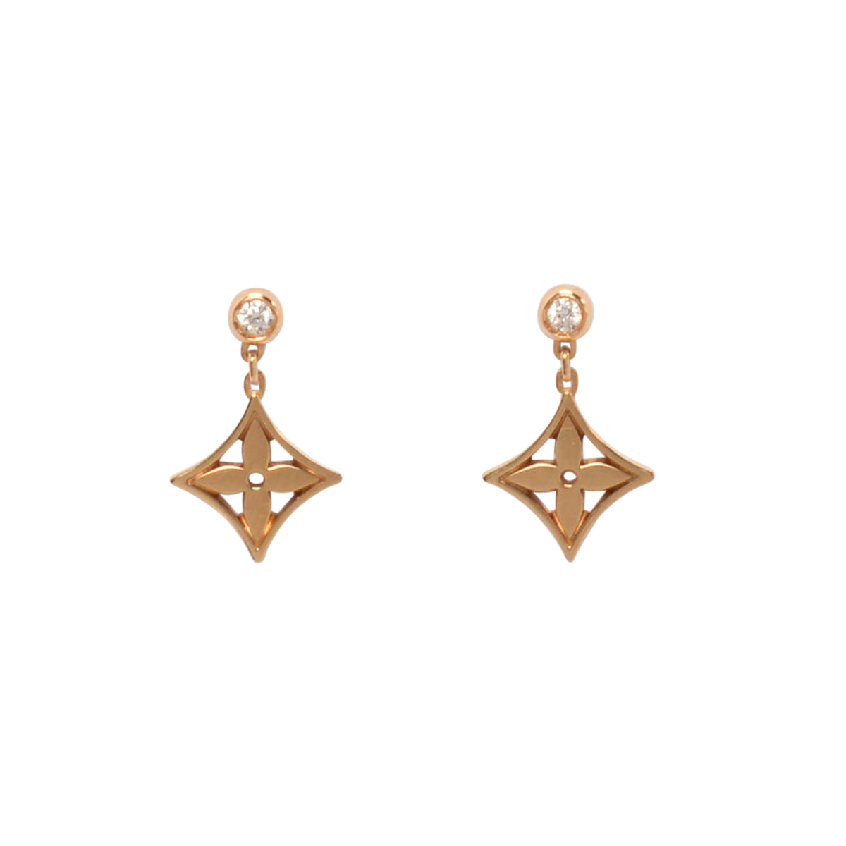 Louis Vuitton 18k Yellow Gold & Diamond Idylle Blossom Ear Studs