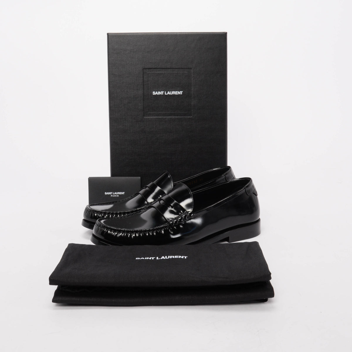 Saint Laurent Black Shiny Calfskin Le Loafer 40