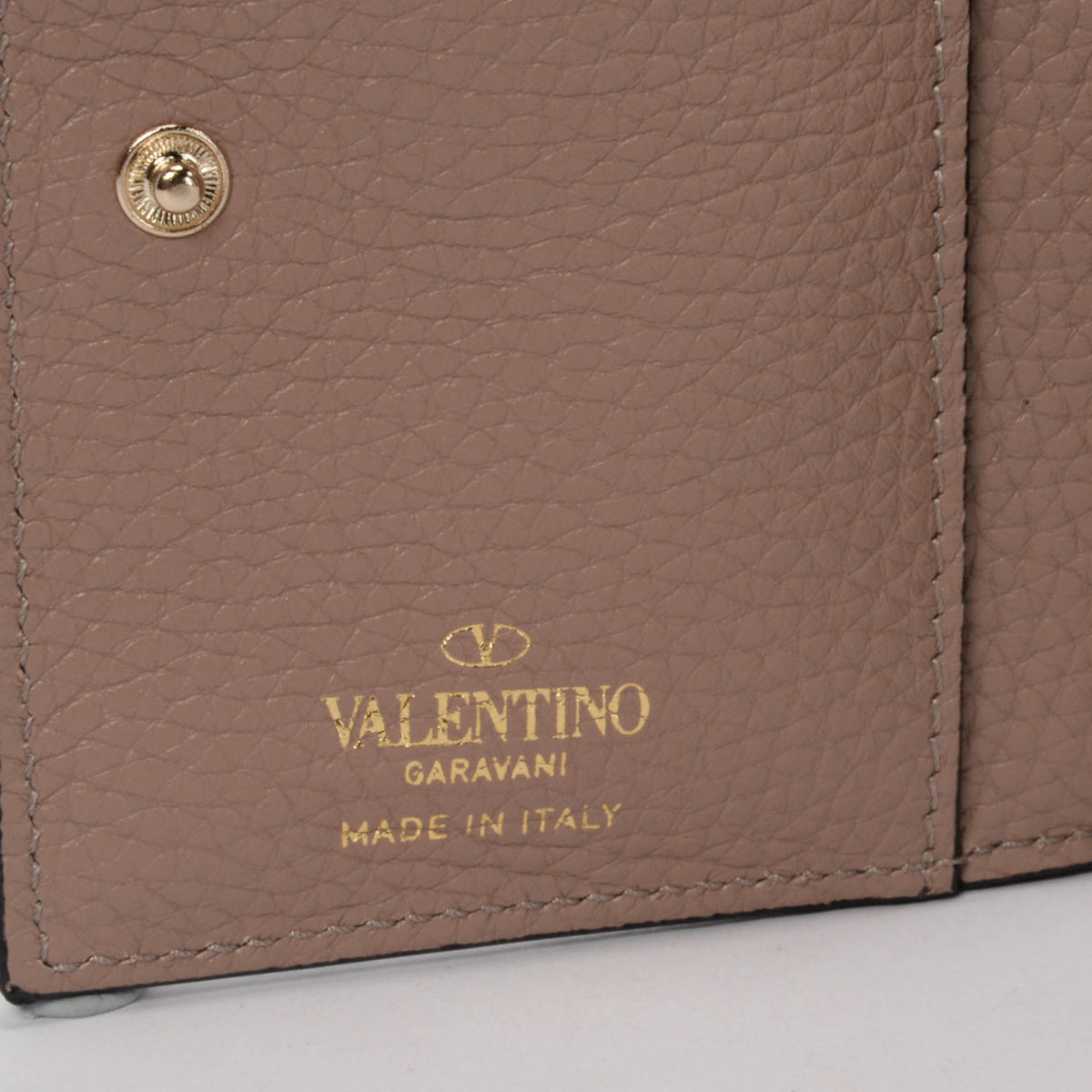 Valentino Poudre Calfskin Rockstud Bifold Zip Wallet