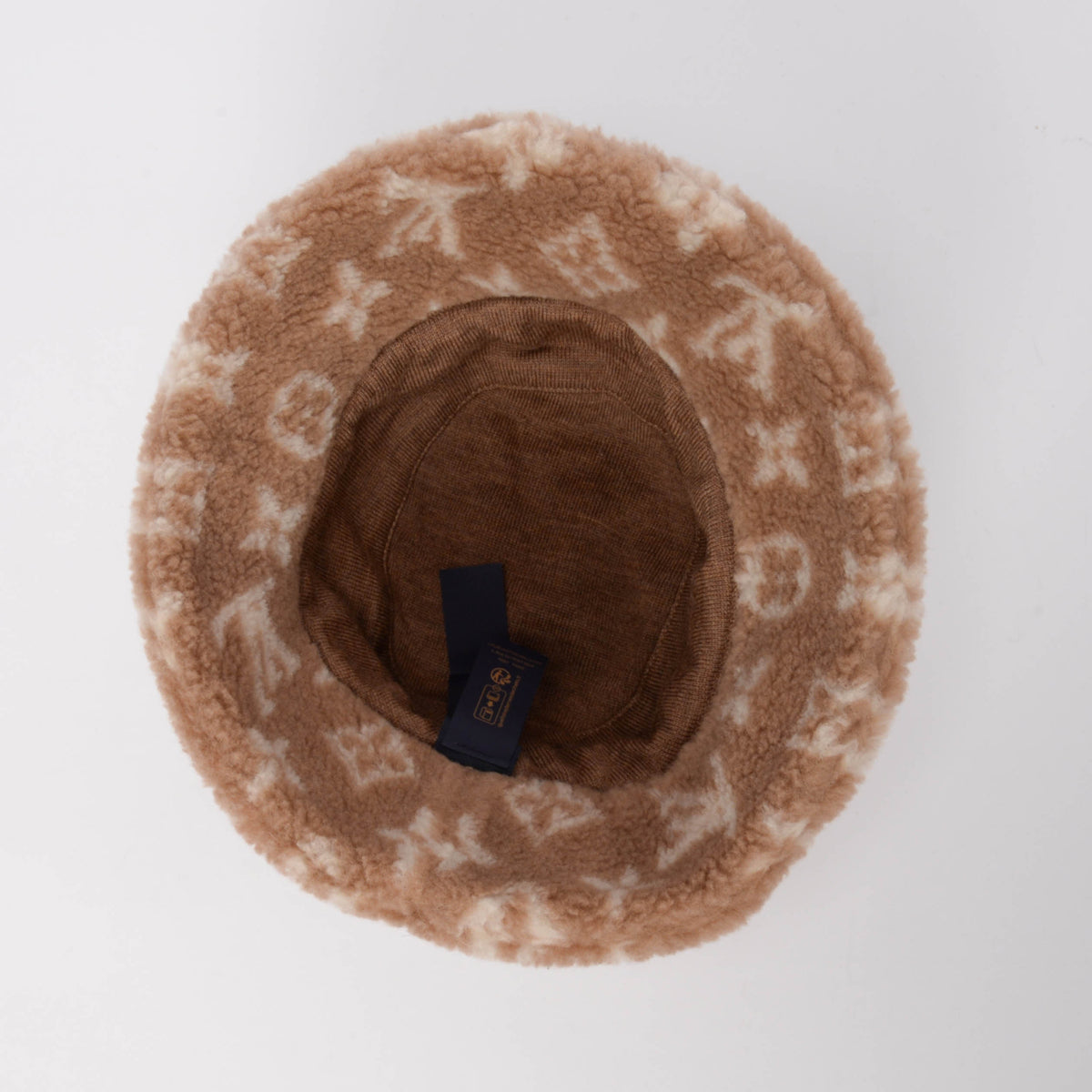 Louis Vuitton Beige Monogram Fleece Bob Bucket Hat