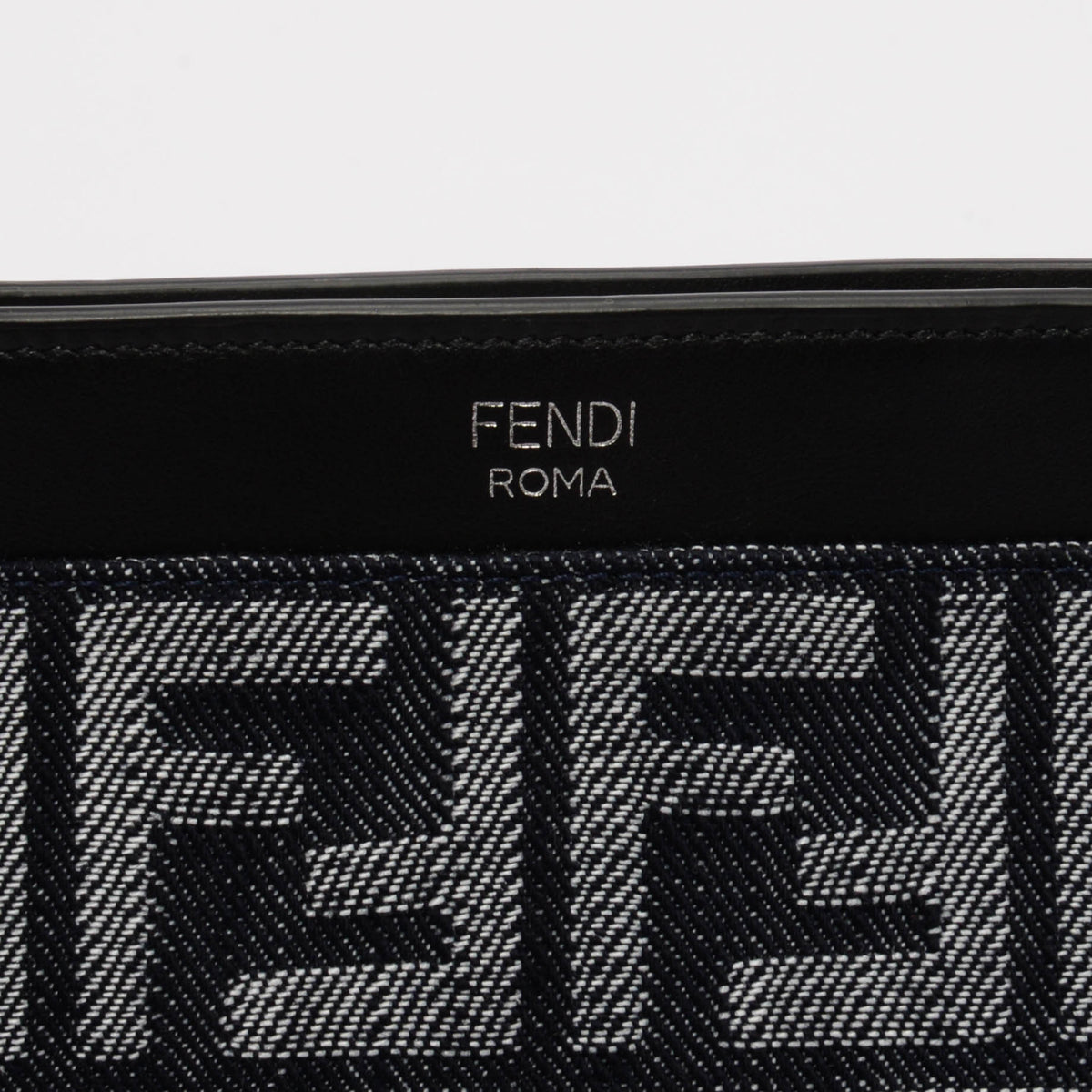 Fendi Blue FF Jacquard Medium Flat Pouch