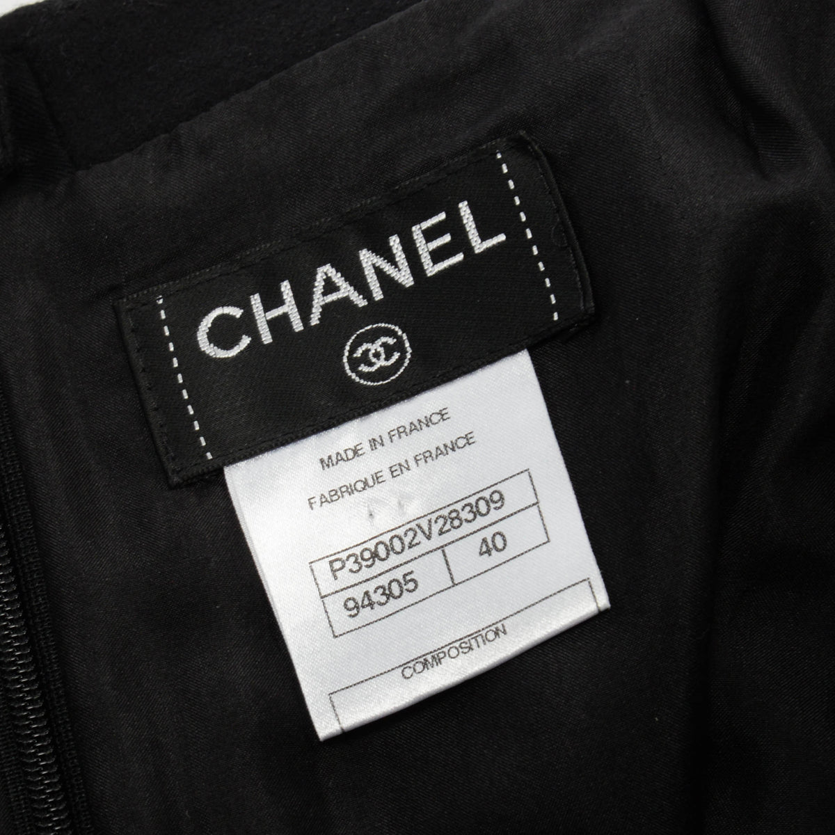Chanel Black Wool Frayed Edge Pleated Skirt FR 40