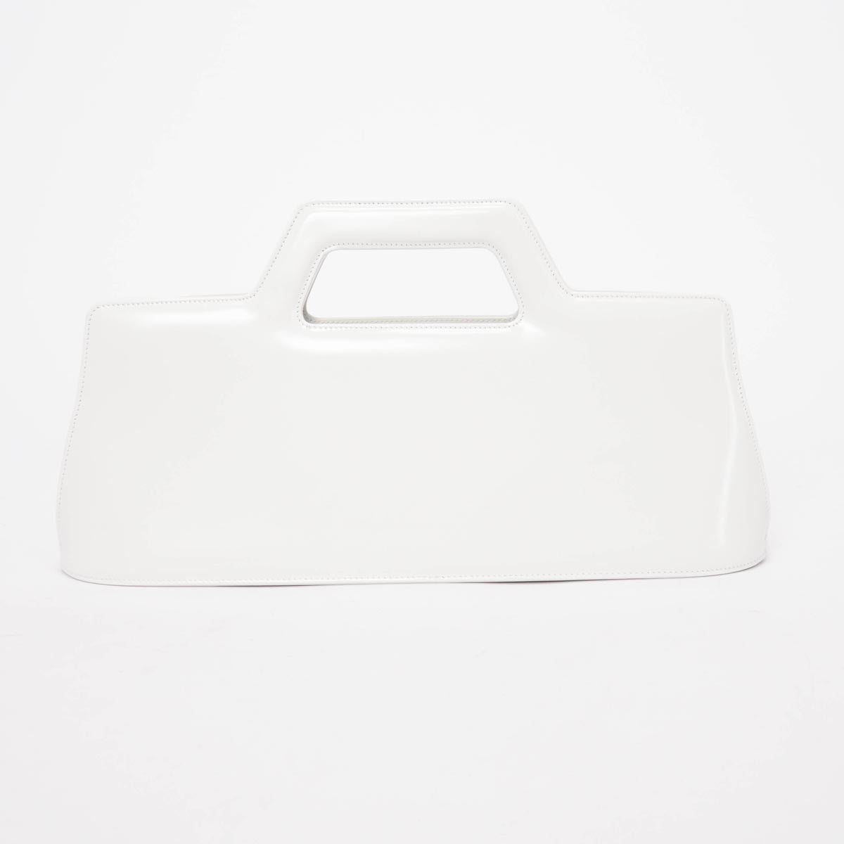 Ferragamo Optic White Hi-Shine Wanda East West Bag