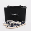 Chanel Navy Beach Canvas CC Chain Thong 41 - Blue Spinach