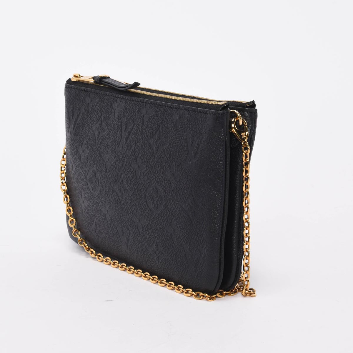 Louis Vuitton Black Monogram Empreinte Double Zip Pochette