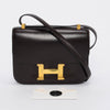 Hermes Chocolate Box Calf Constance 23 GHW - Blue Spinach
