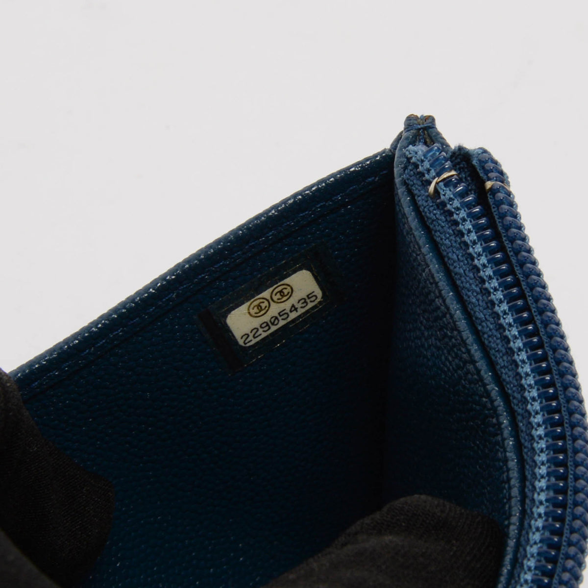 Chanel Teal Quilted Caviar CC Zip Pouch Wallet