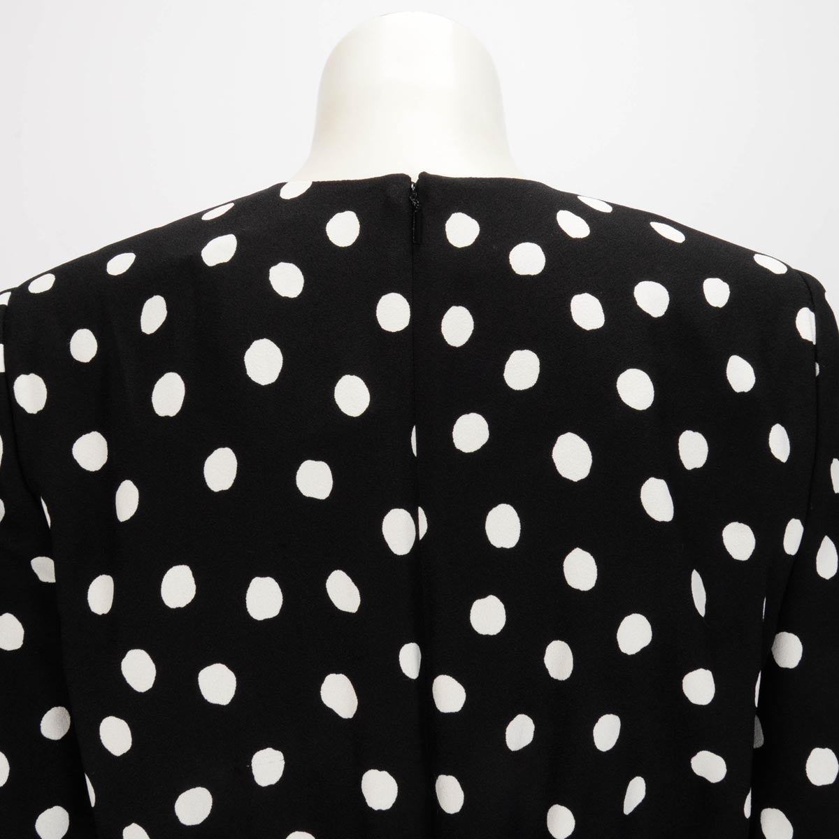 Saint Laurent Black Polka Dot Crepe Cutout Mini Dress IT 42