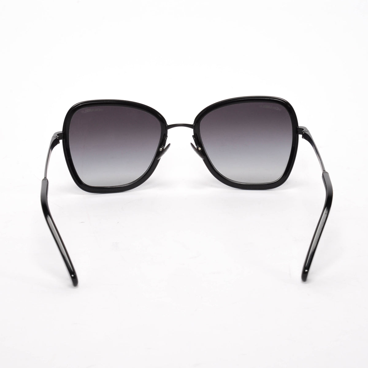 Chanel Black Crystal Square Frame Sunglasses