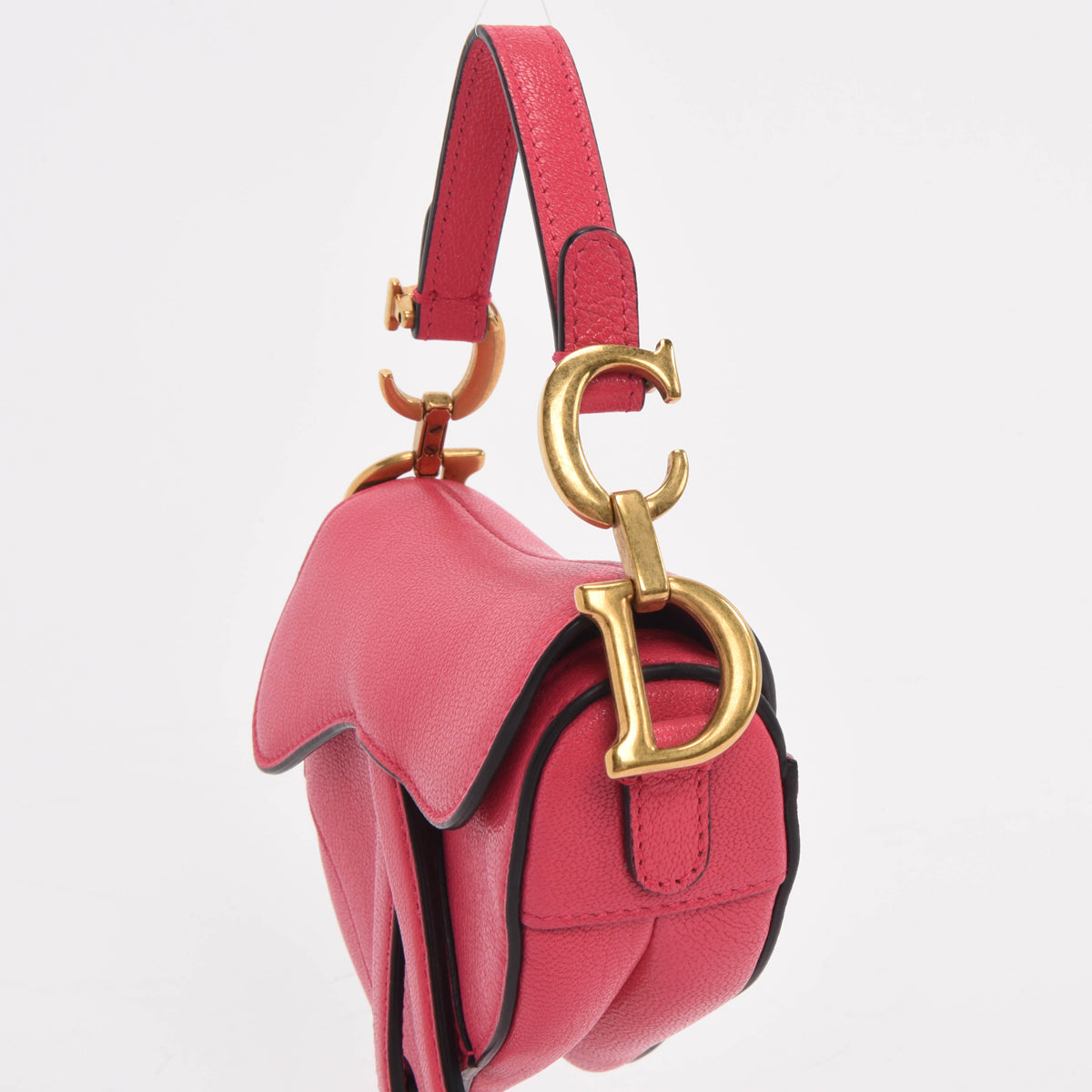 Dior Fuschia Goatskin Micro Saddle Bag