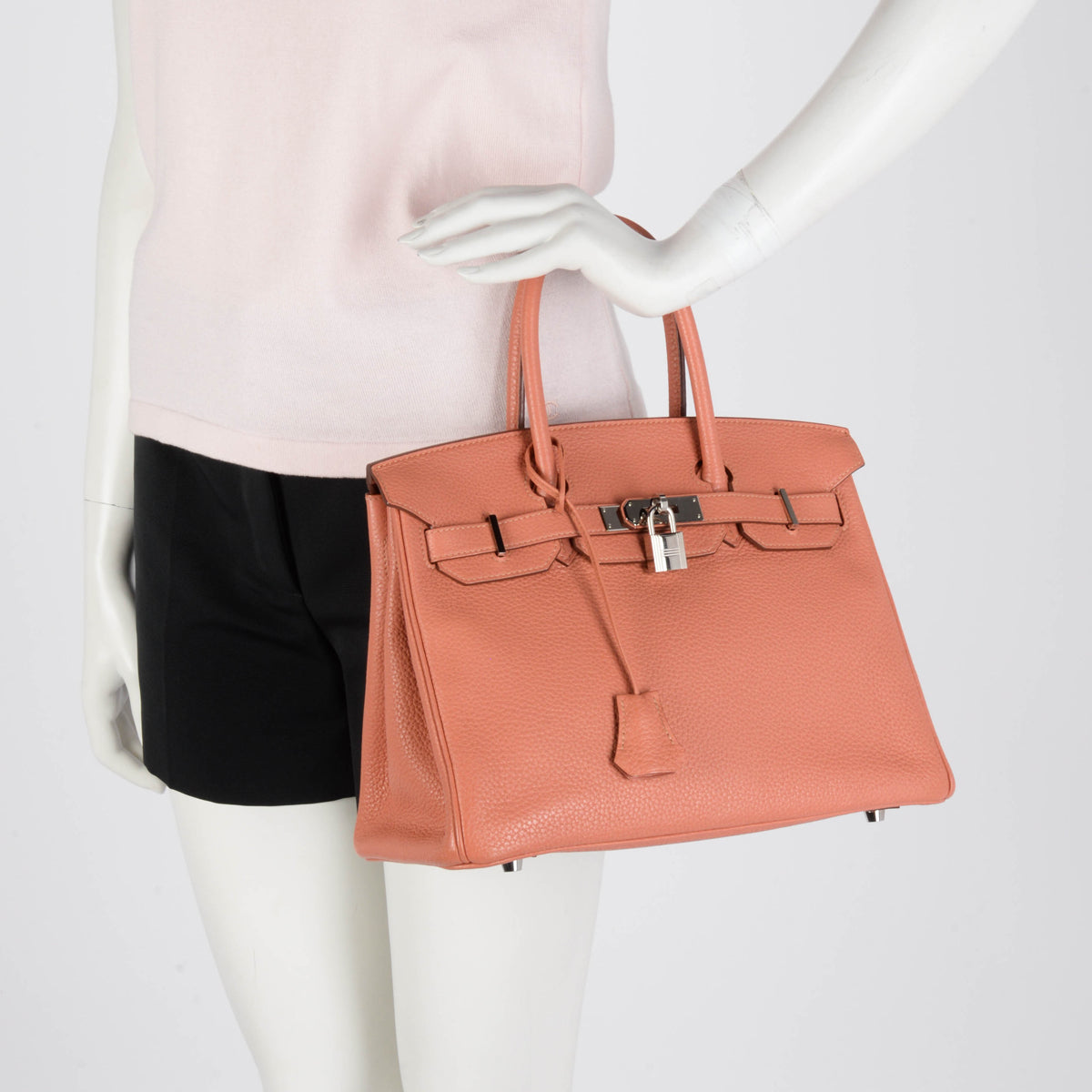 Hermes Rose Tea Togo Birkin 30 PHW