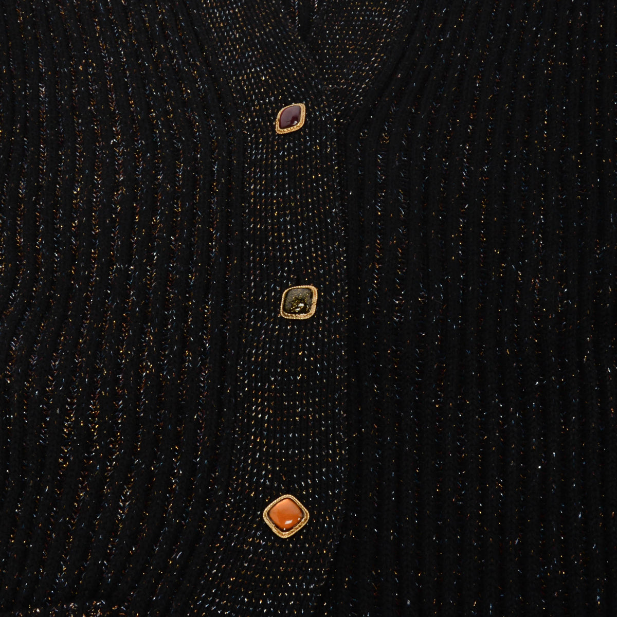 Chanel Black Lurex Knit Longline Cardigan FR 40