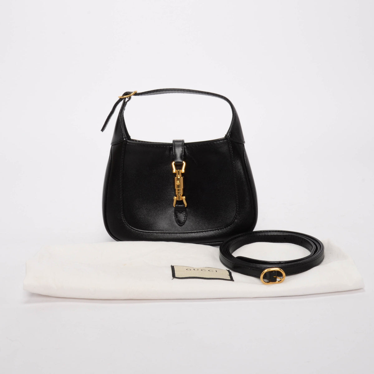 Gucci Black Calfskin 1961 Mini Jackie Bag