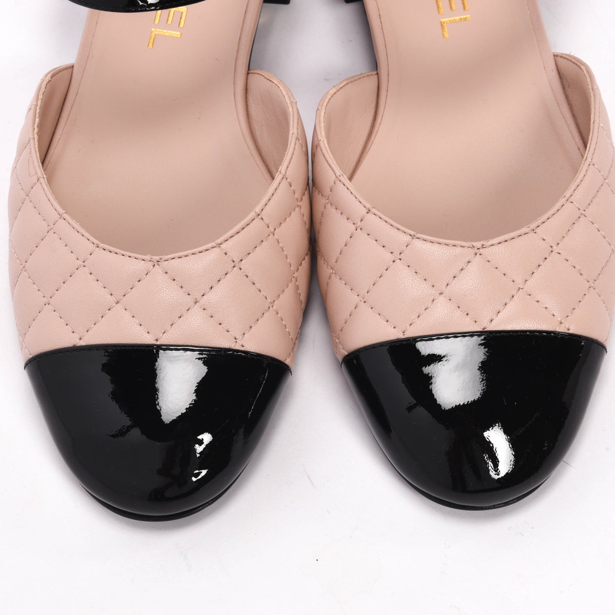 Chanel Pink Quilted Lambskin Turnlock Mary Jane Flats 37.5