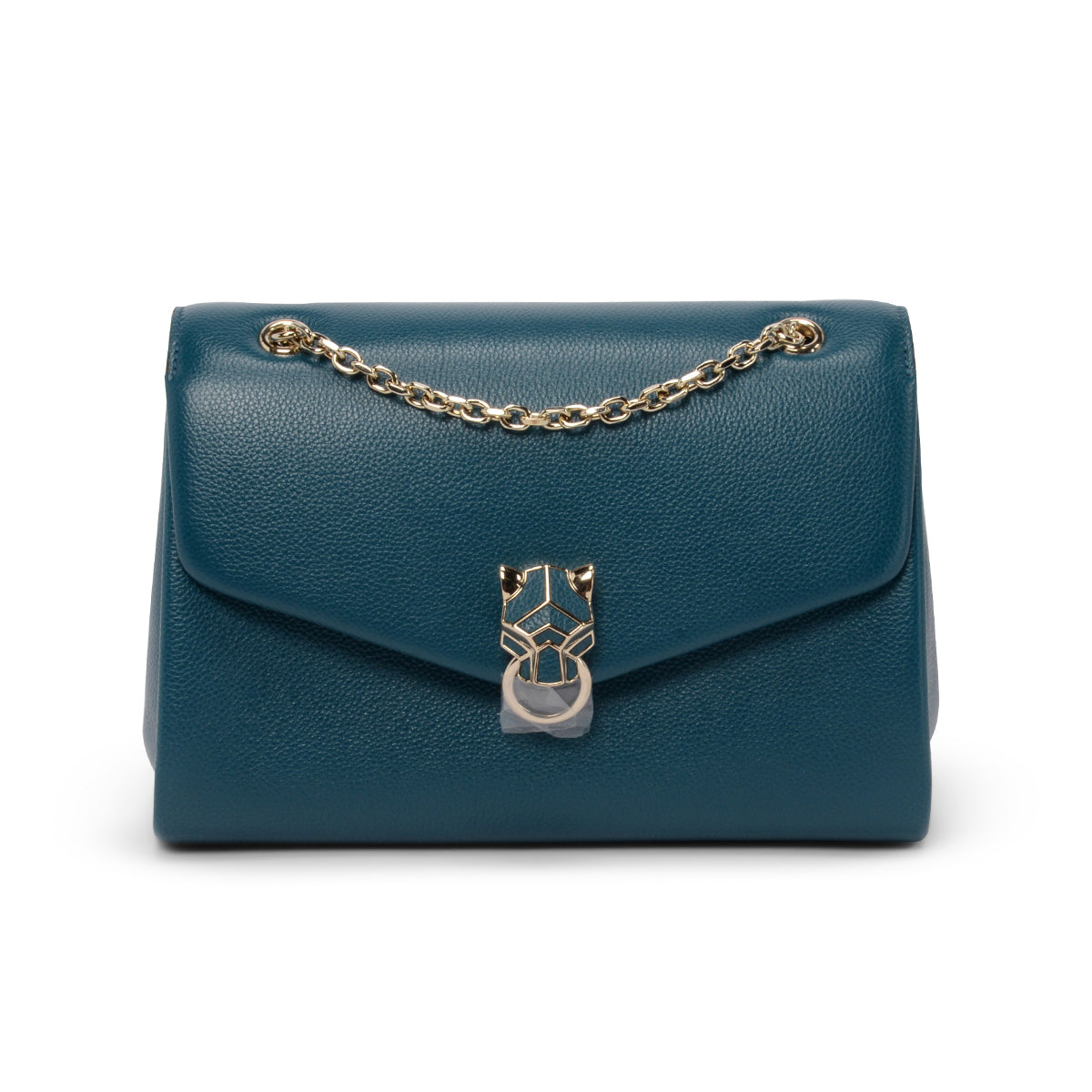 Cartier Teal Grained Calfskin Small Panthere de Cartier Bag