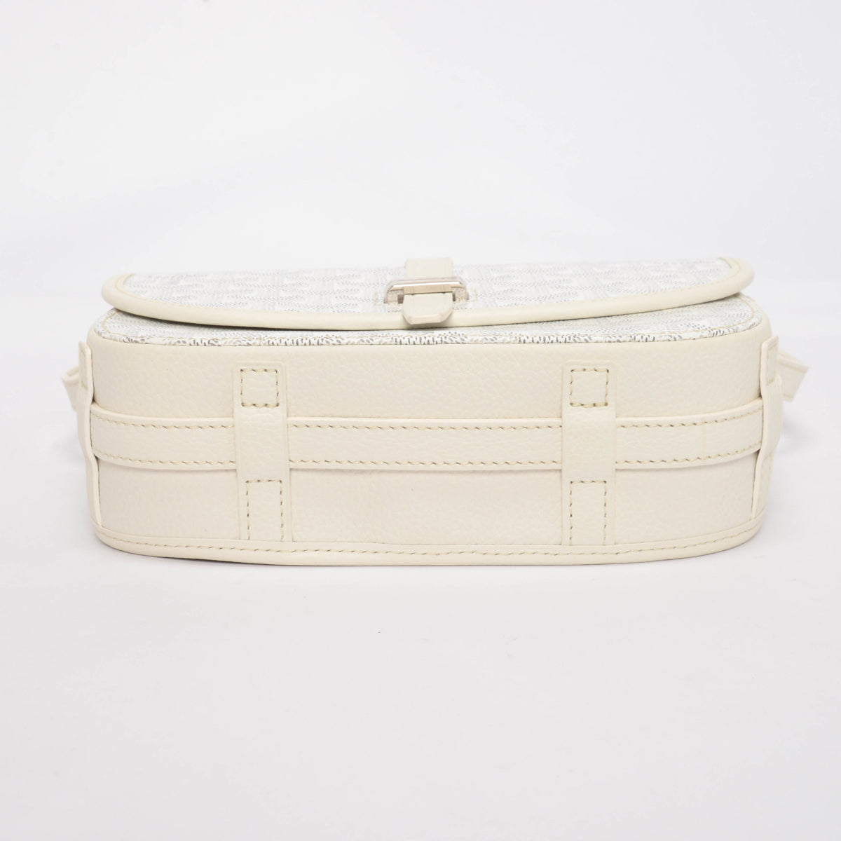 Goyard White Goyardine & Calfskin Belvedere PM