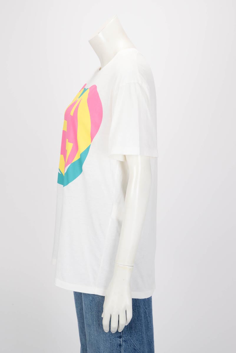 Gucci White Cotton Interlocking G Heart T-Shirt S