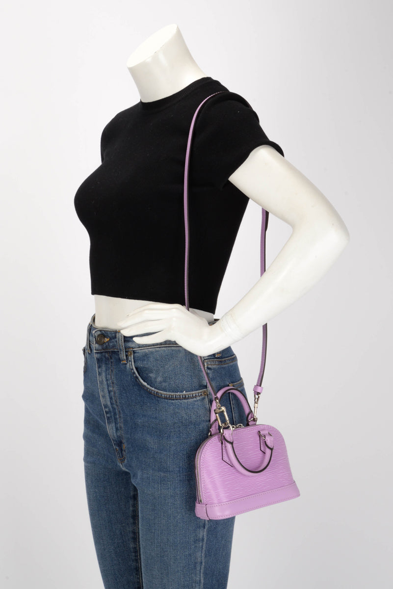 Louis Vuitton Lilac Epi Leather Nano Alma