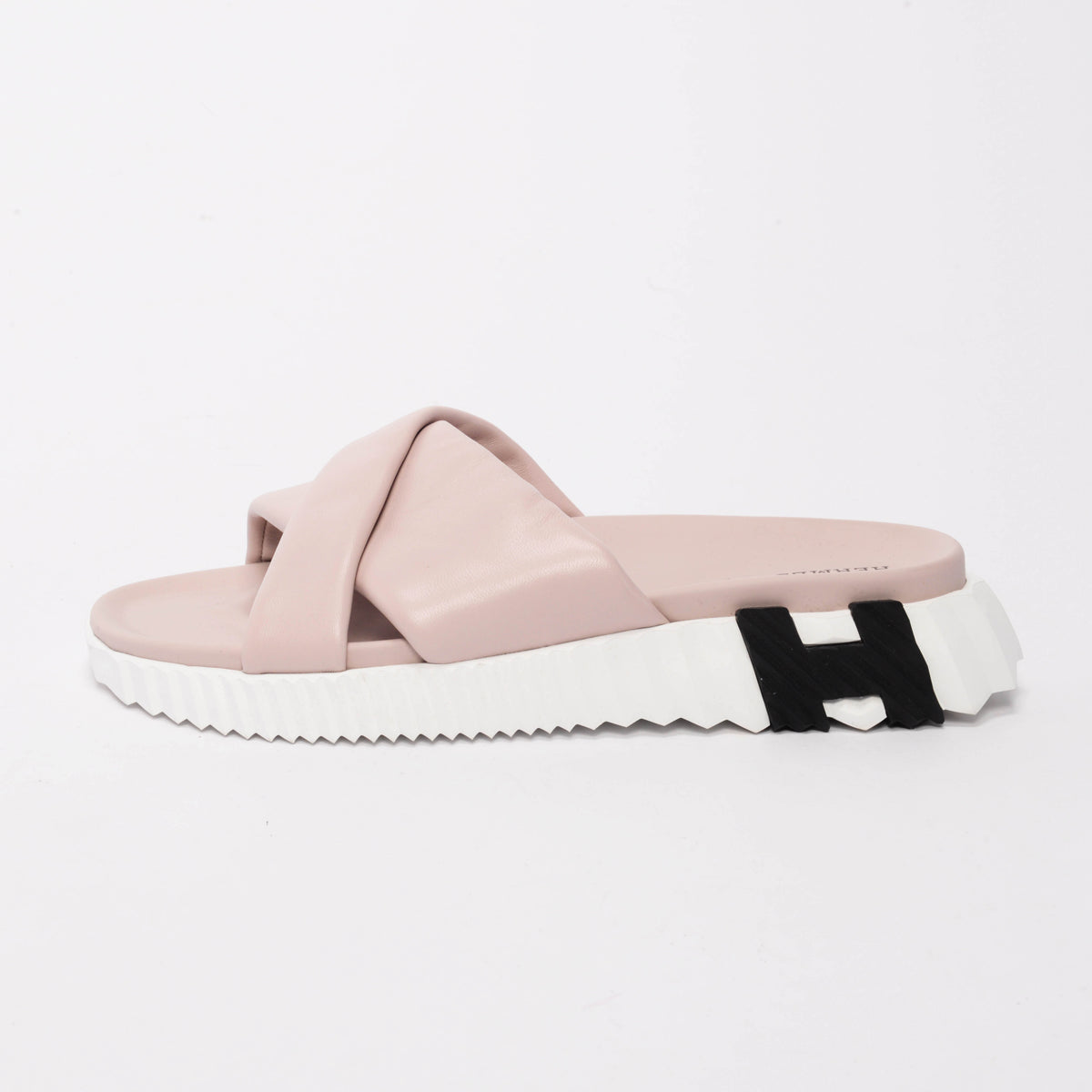 Hermes Rose Porcelaine Nappa Infra Sandals 40