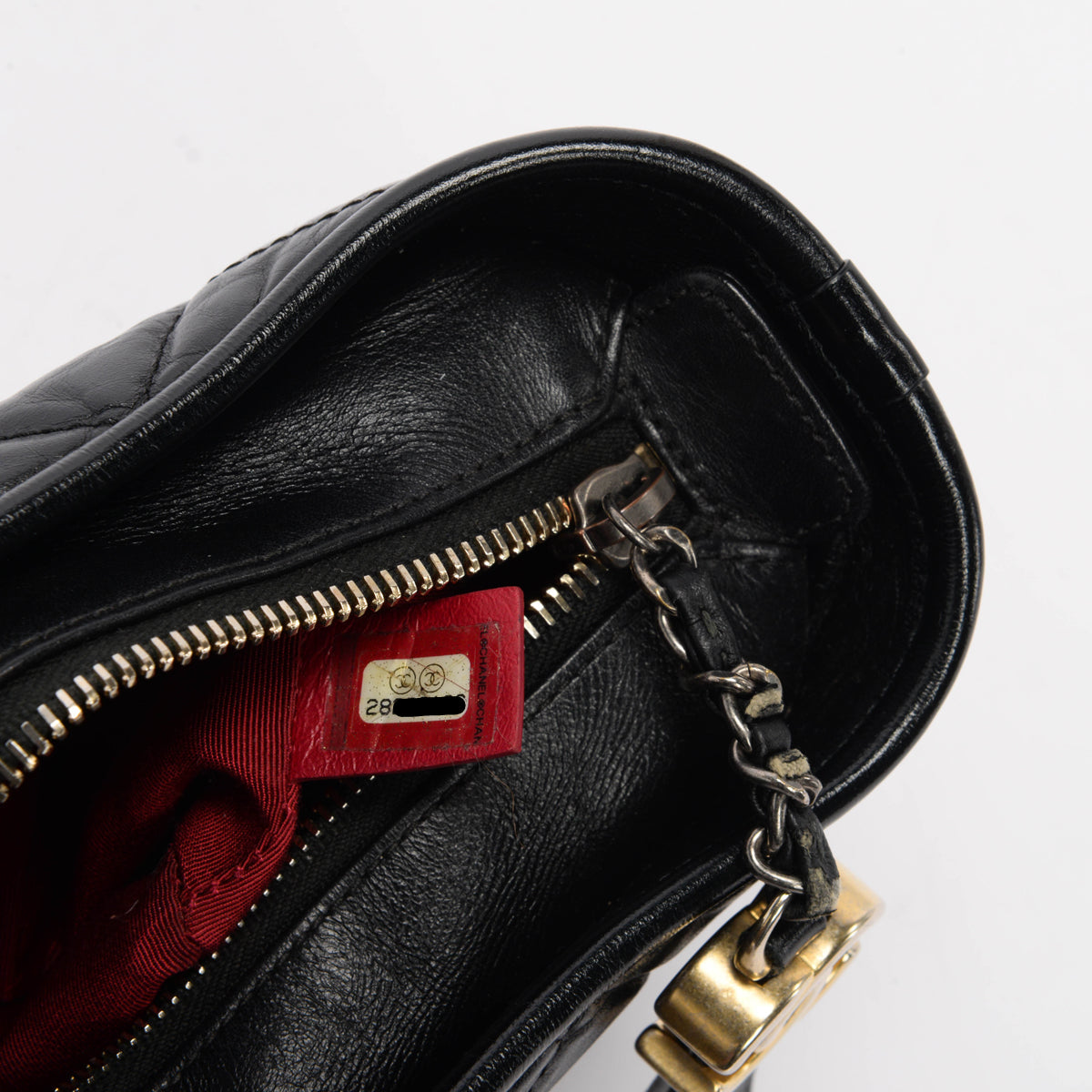 Chanel Black Aged Quilted Calfskin Small Gabrielle Hobo Bag