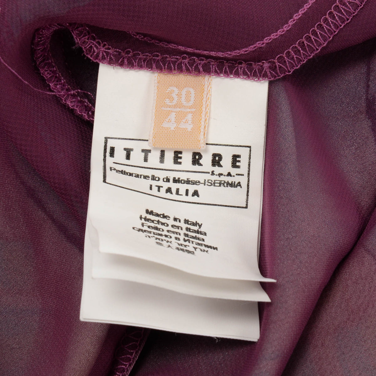 Galliano Purple Silk Logo V-Neck Dress IT 44