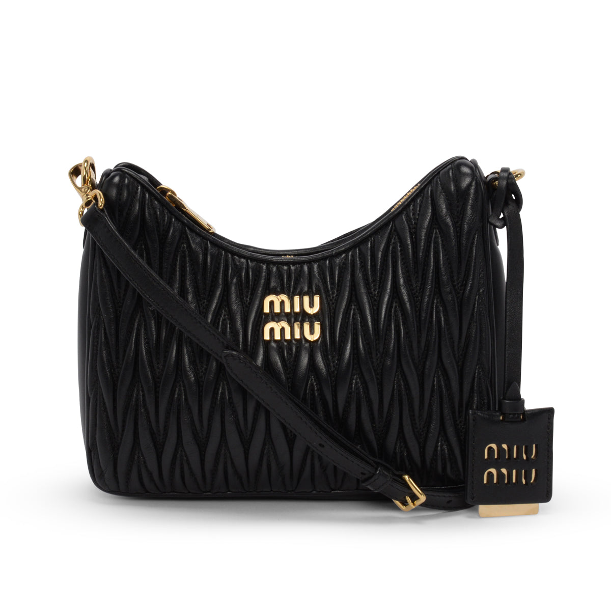 Miu Miu Black Matelasse Nappa Shoulder Bag