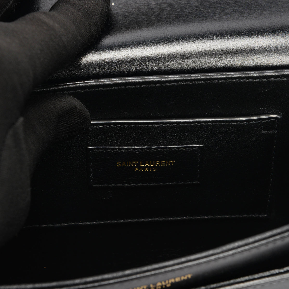 Saint Laurent Black Box Calf Medium Solferino Satchel Bag