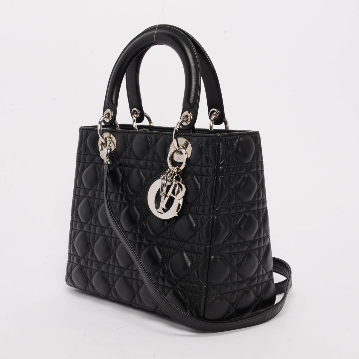 Dior Black Cannage Lambskin Medium Lady Dior Bag