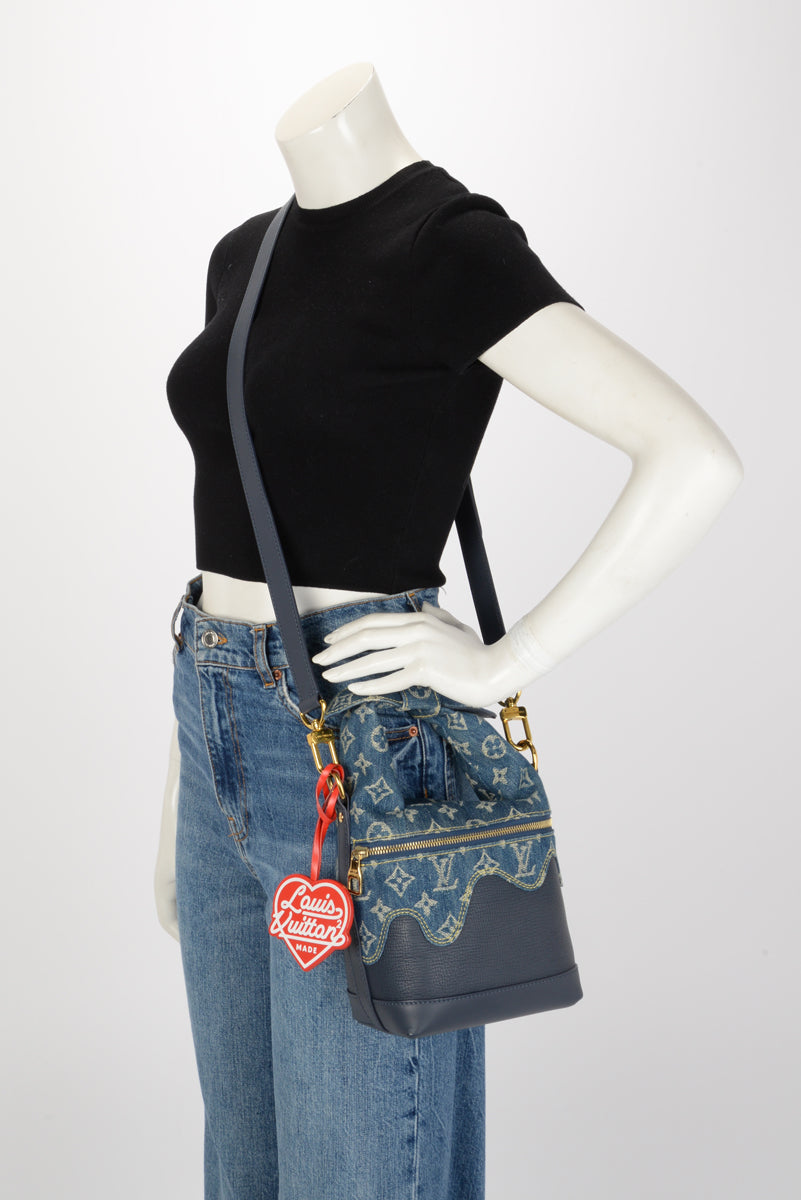 Louis Vuitton Blue Monogram Denim Drip Japanese Cruiser Bag