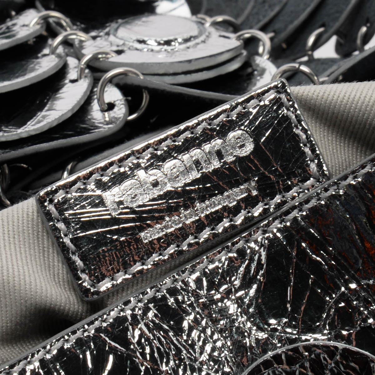 Paco Rabanne Metallic Gradient Leather Disc Paco Shoulder Clutch Bag