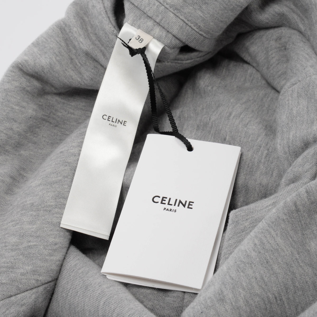 Celine Dark Blue Nylon Hooded Teddy Triomphe Jacket FR 38