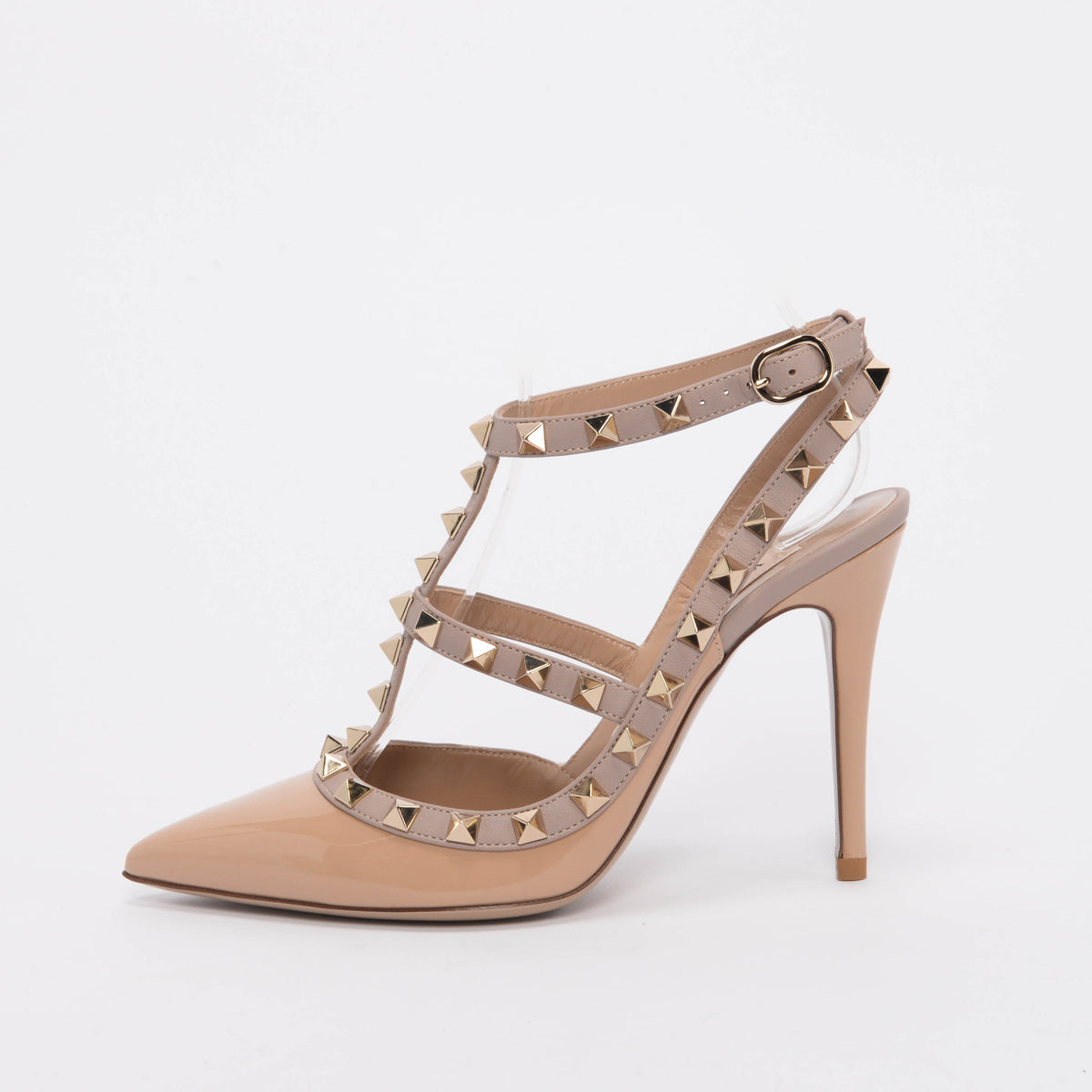 Valentino Camel Patent Rockstud Spike Pumps 35