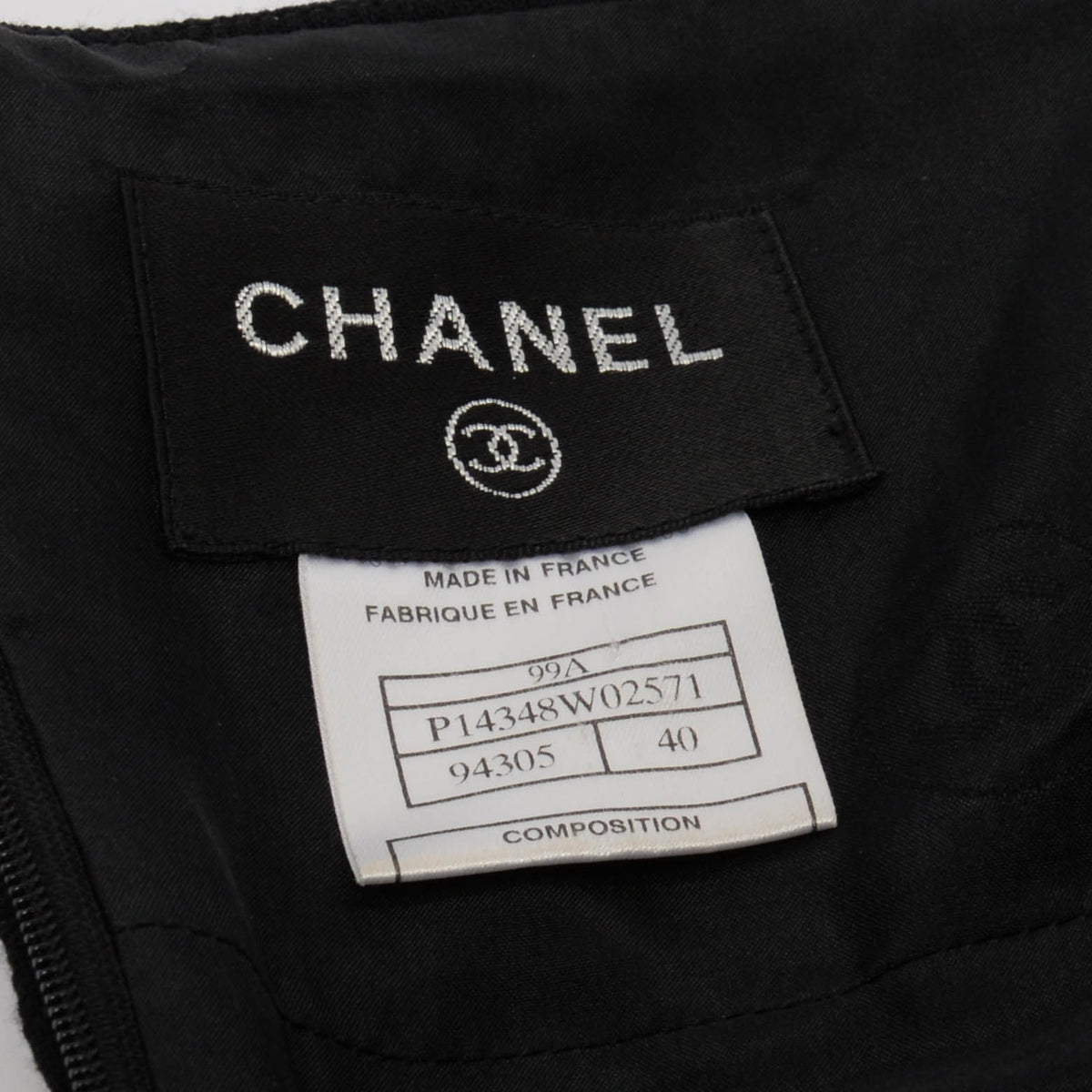 Chanel Black Wool Strapless Dress + Silk Cape FR 40