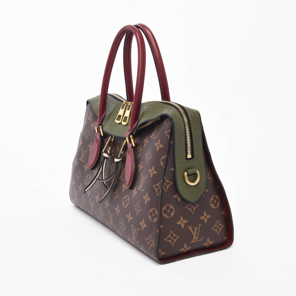Louis Vuitton Khaki & Burgundy Monogram Canvas Tuileries Bag