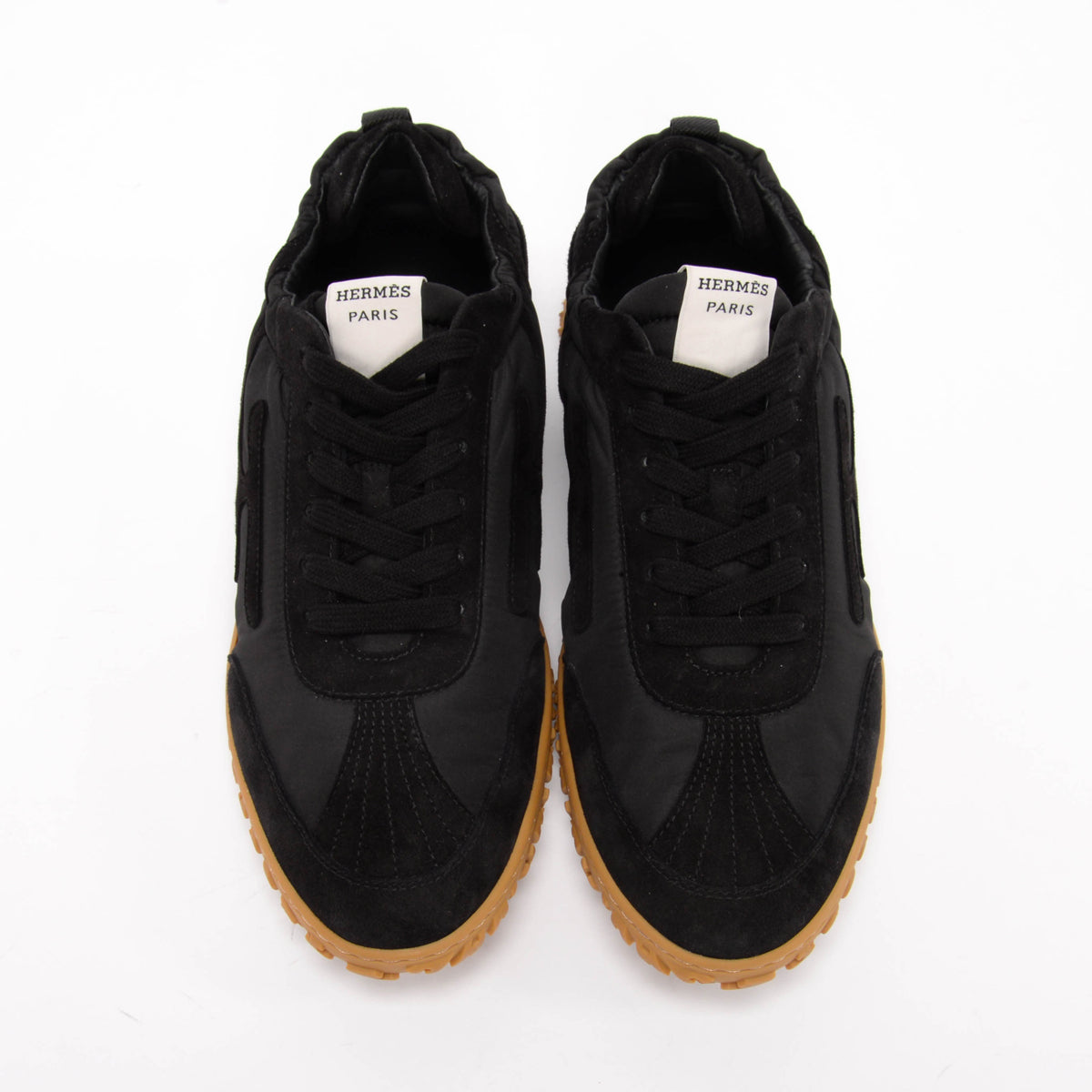 Hermes Black Nylon & Suede Jet Sneakers 41
