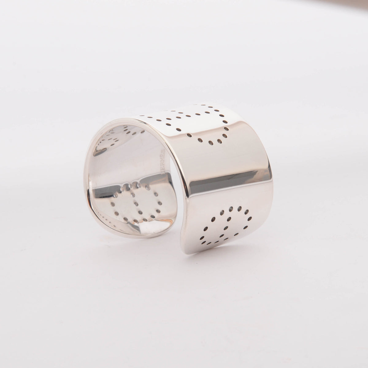 Hermes Sterling Silver Wide Eclipse Cuff