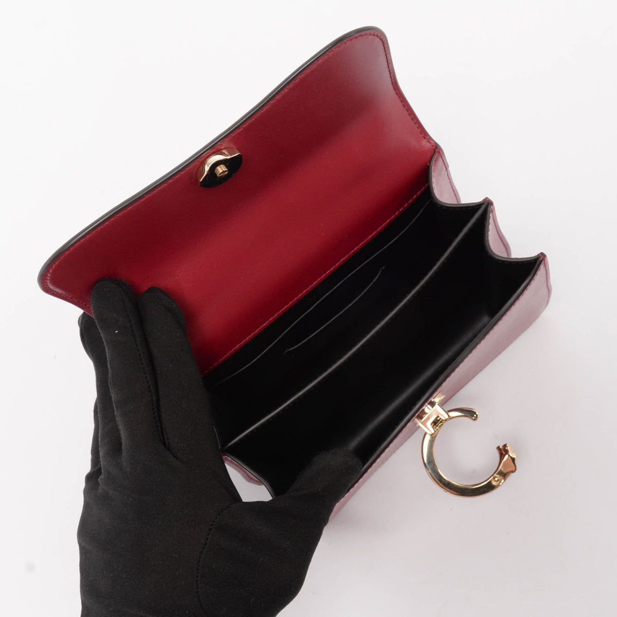Cartier Cherry Red Calfskin Panthere C Mini Bag