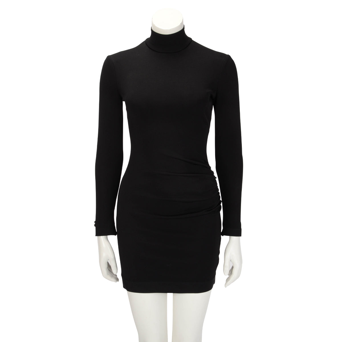 Dolce & Gabbana Black Technical Fabric Long Sleeve Dress IT 40
