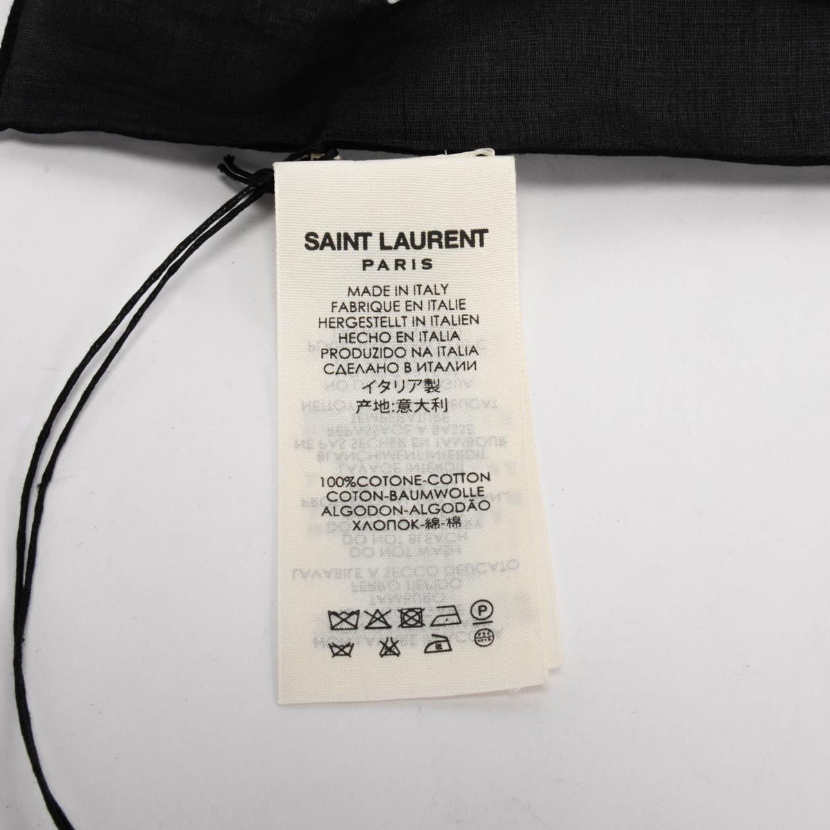 Saint Laurent Black Cotton Paisley Print Bandana