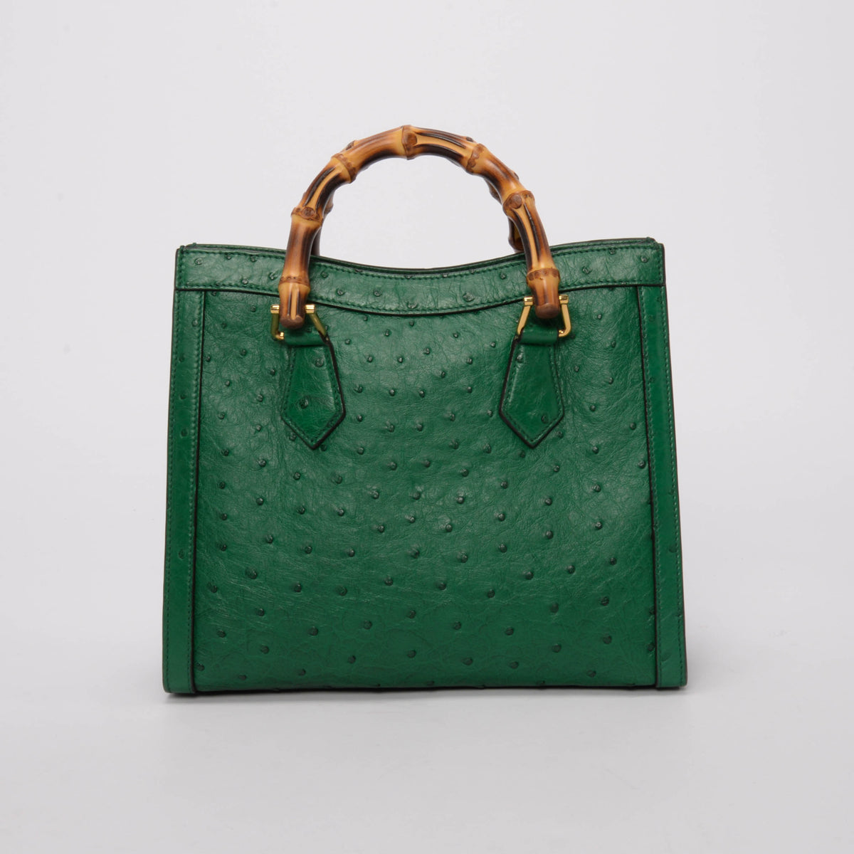 Gucci Green Ostrich Medium Diana Bag