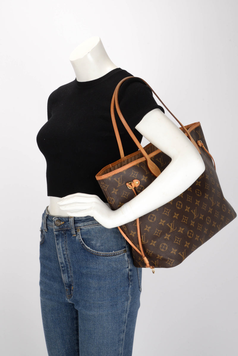 Louis Vuitton Rose Beige Monogram Neverfull MM