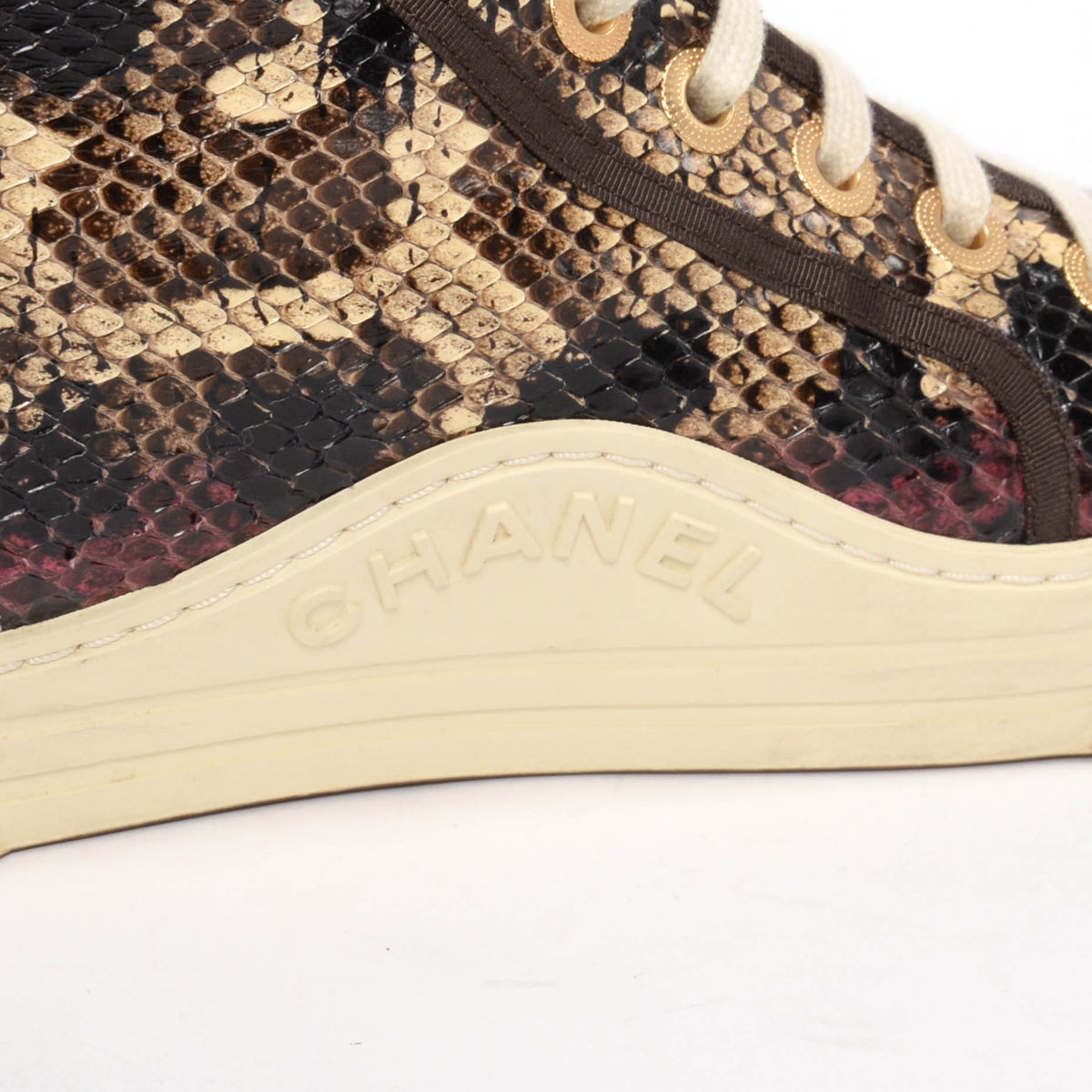 Chanel Multi Colour Python Hi-Top Sneakers 38.5